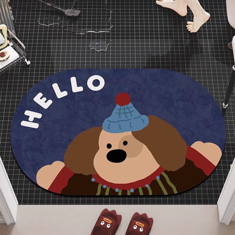 Playful Cat-Themed Bath Mat Kalsten