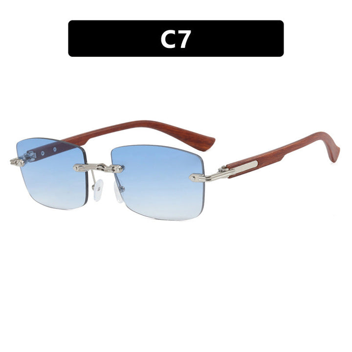 Women square sunglasses with wooden frame and gradient lenses Kalsten