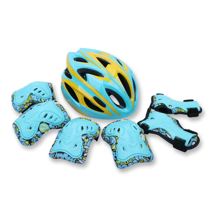 Children's Colorful Cycling Safety Helmet and Protective Gear Set Kalsten