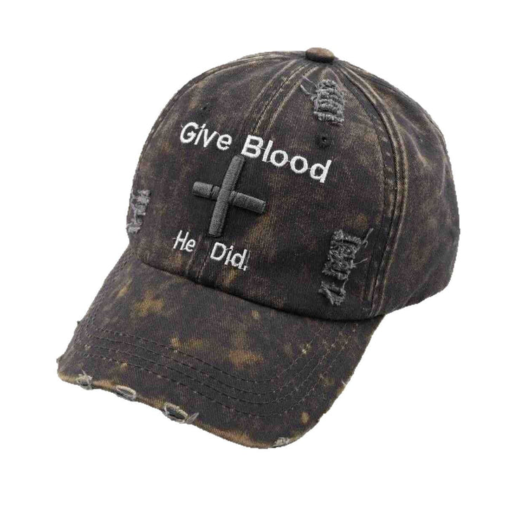 Women's Distressed Graphic Baseball Cap with Inspirational Message Kalsten