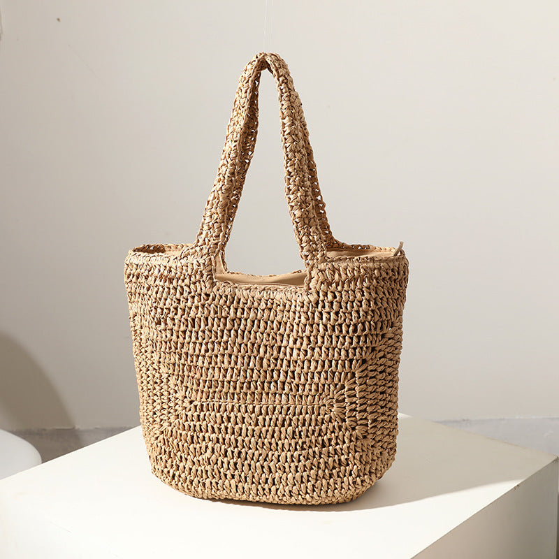 Handmade straw bag with comfortable inner bag Kalsten