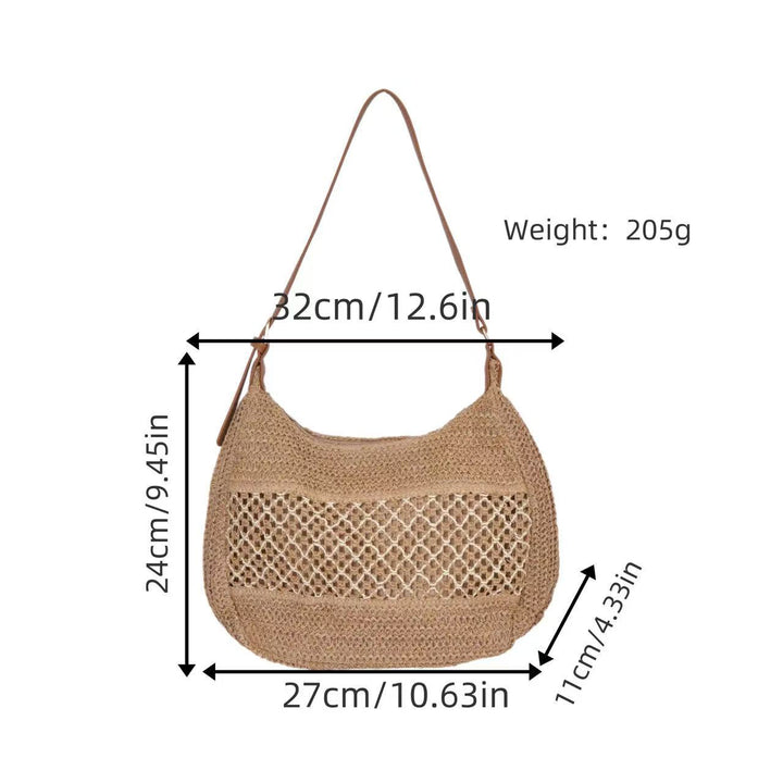 Elegant mesh shoulder bag with leather accents Kalsten