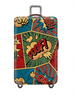 Women's stretchable suitcase cover with rabbit motif, tear-resistant stretch material and openings for handle and wheels Kalsten