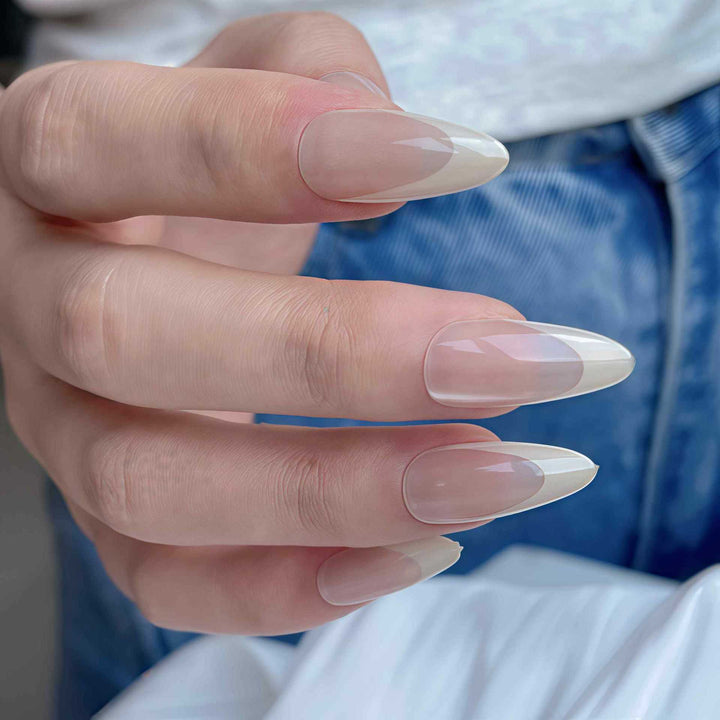 Glossy Long Almond-Shaped Press-On Nail Set Kalsten