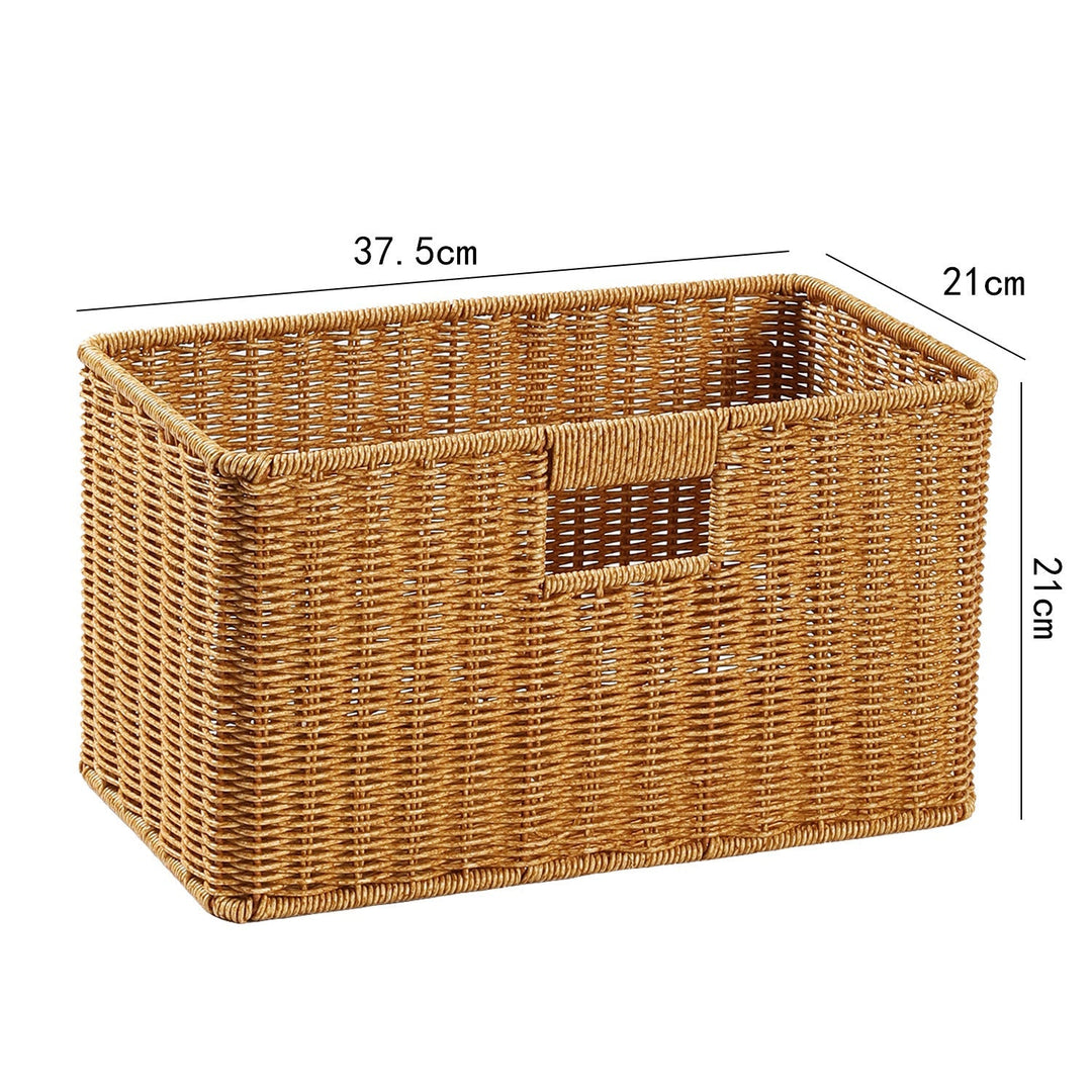 Handwoven Rectangular Storage Basket with Cut-Out Handles Kalsten