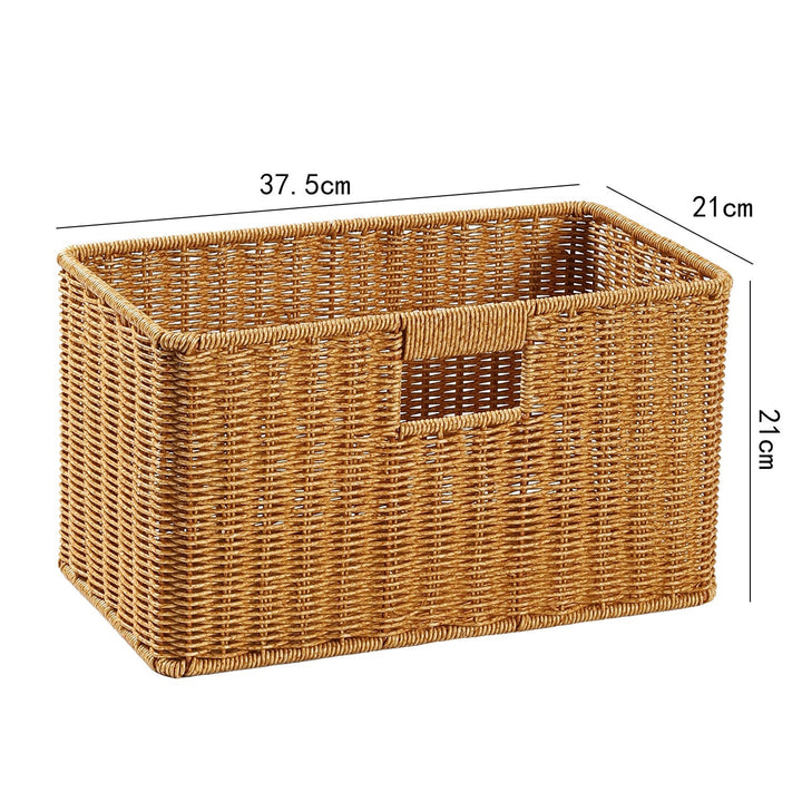 Handwoven Rectangular Storage Basket with Cut-Out Handles Kalsten