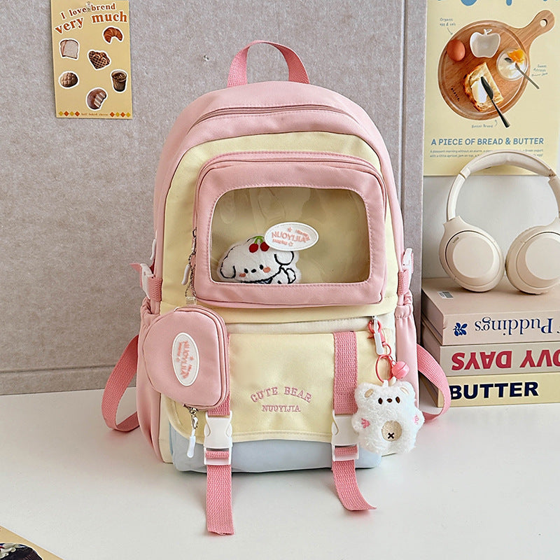 Cute Character-Themed Clear School Backpack