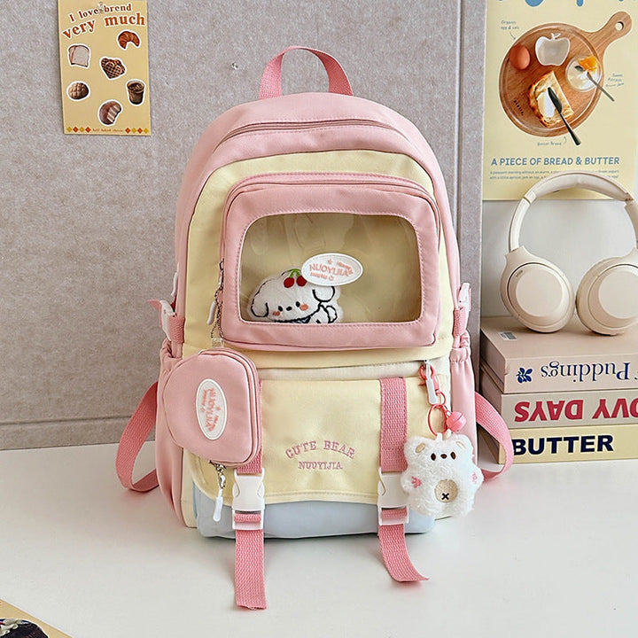 Cute Character-Themed Clear School Backpack