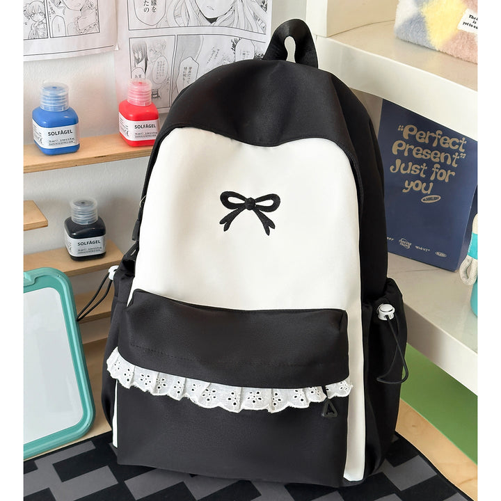 Cute Ruffled Bow Detail School Backpack
