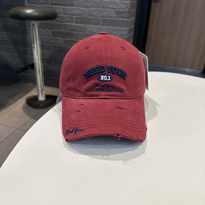 Men's Distressed Cotton Embroidered Baseball Cap Kalsten