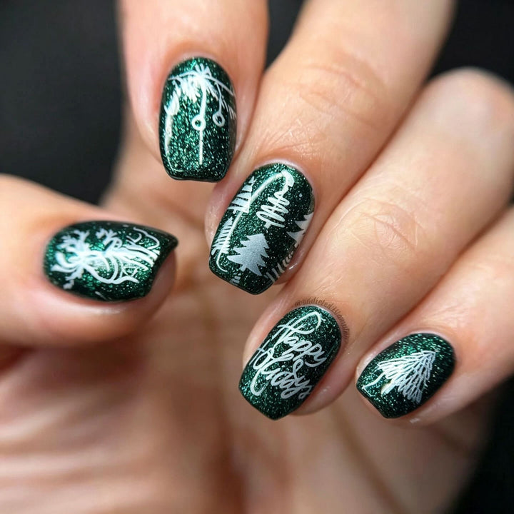 Artificial nails with festive winter motifs Kalsten