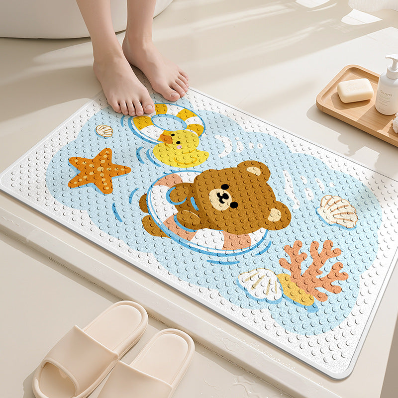 Playful Cartoon Dog Bath Mat Kalsten