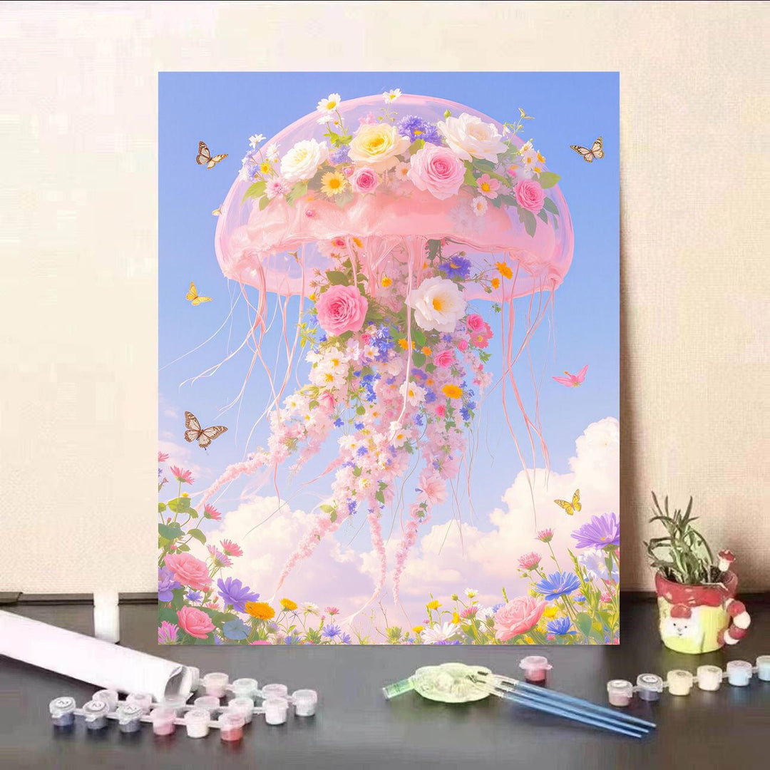 Floral Jellyfish Canvas Print Kalsten
