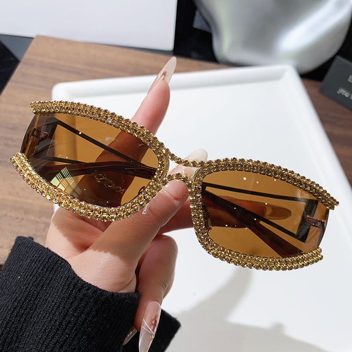 Women Cat-Eye Sunglasses with Sparkling Crystal Frame Kalsten
