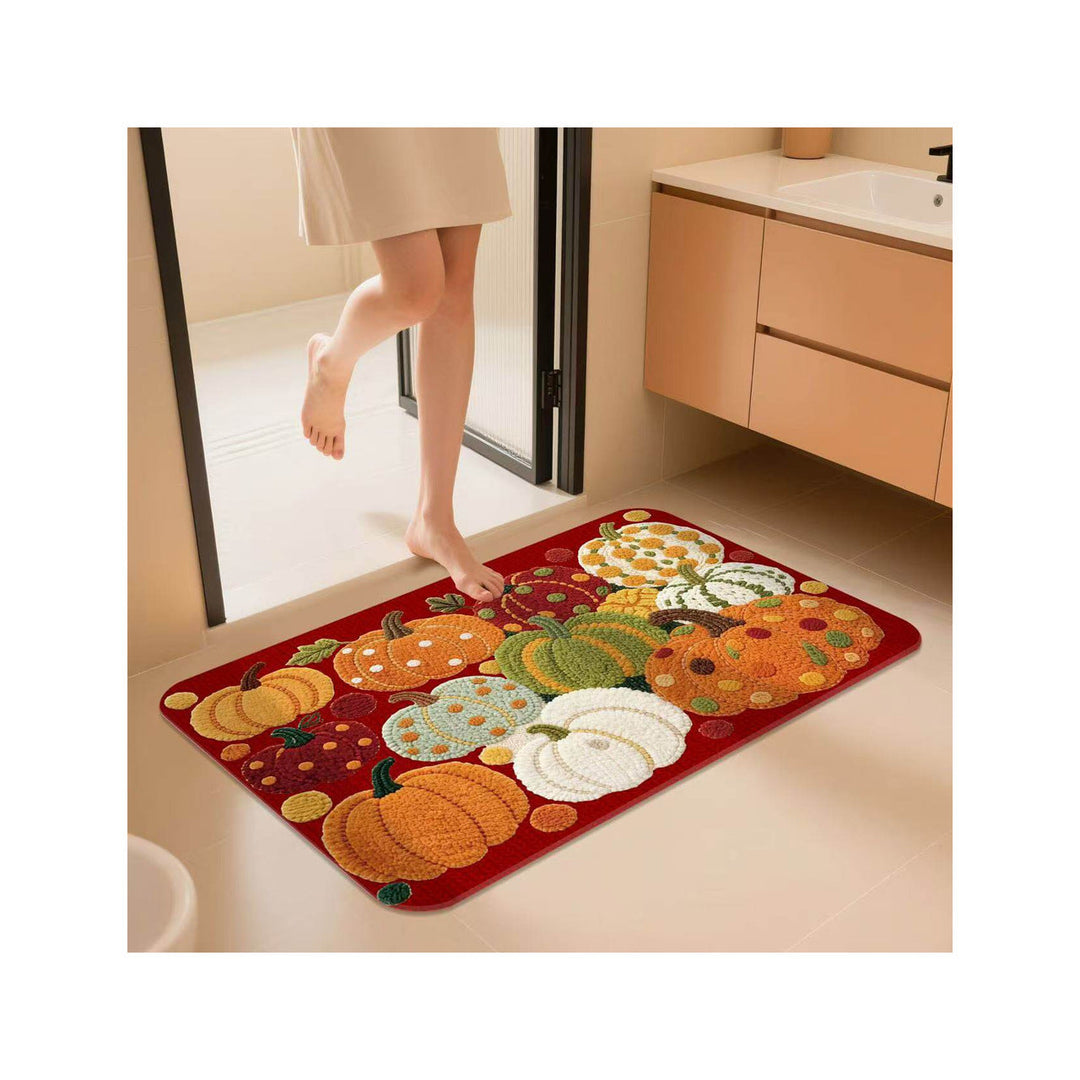 Decorative Pumpkin-Themed Bath Mat Kalsten
