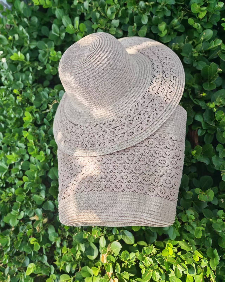 Sun hat with elegant crochet trim Kalsten