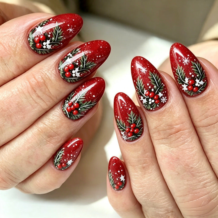 Artificial nails with festive Christmas design Kalsten