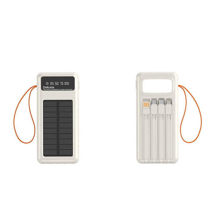 Solar Powerbank with Integrated Charging Cables and Digital Display Kalsten
