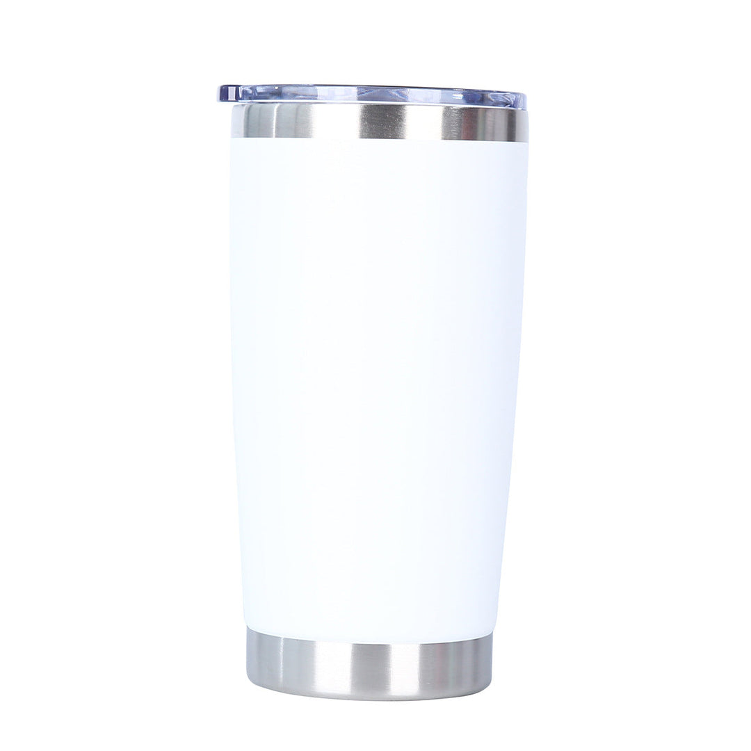 Ergonomic Tapered Insulated Stainless Steel Travel Tumbler With Clear Press-Fit Lid And Non-Slip Base