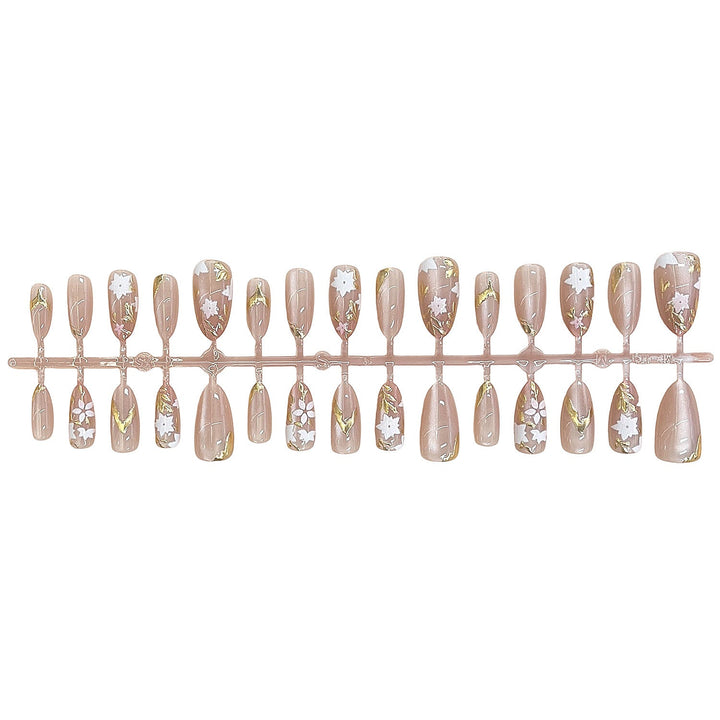 Floral Embellished Press-On Nail Design Kalsten