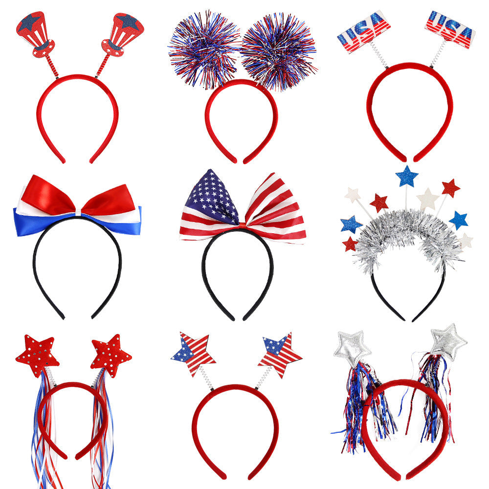 Ladies' festive hairband with pom poms, star embellishments, and glitter tinsel Kalsten