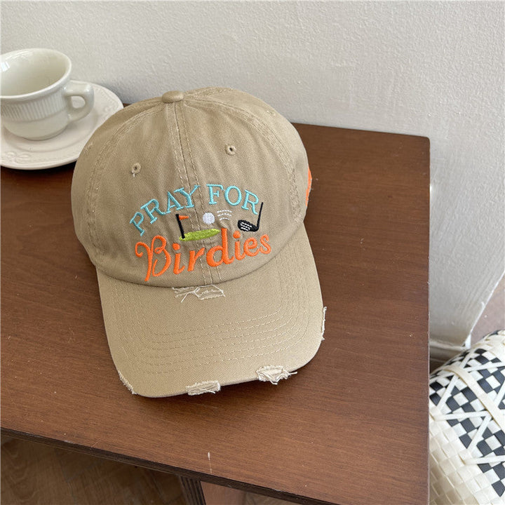 Women's Casual Distressed Embroidered Baseball Cap Kalsten