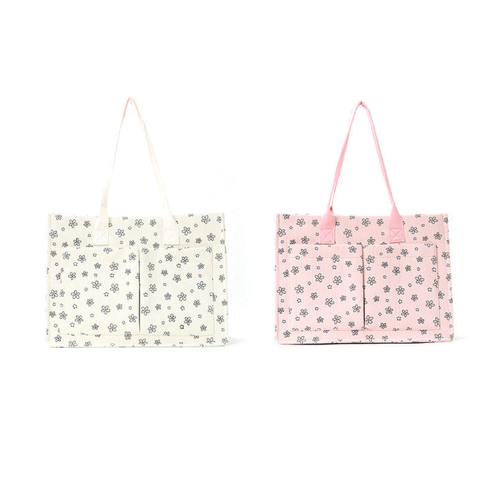 Shopping bag with floral pattern and practical exterior pockets Kalsten