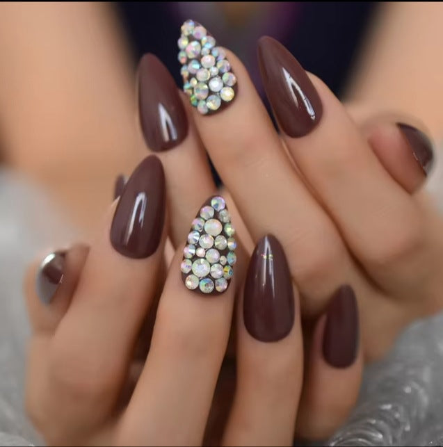 Decorative Rhinestone-Accent Press-On Nails Kalsten