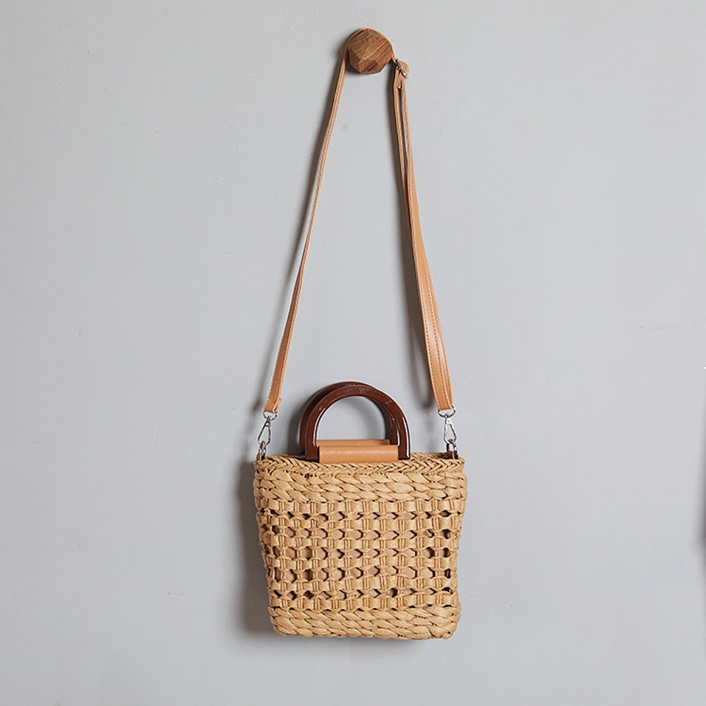 Handbag with Removable Shoulder Strap and Faux Leather Elements Kalsten