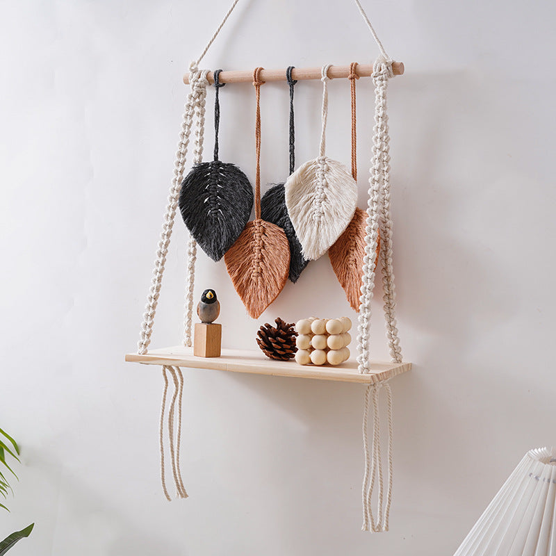 Bohemian Macrame Leaf Art Display Shelf Acalora