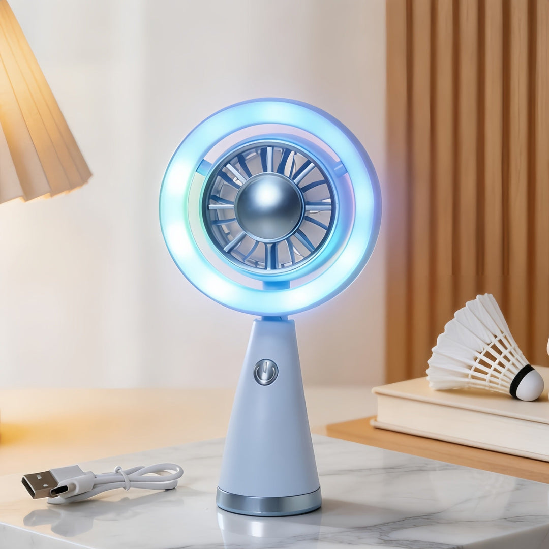Women Portable RGB Hand Fan with USB Charging Function Kalsten