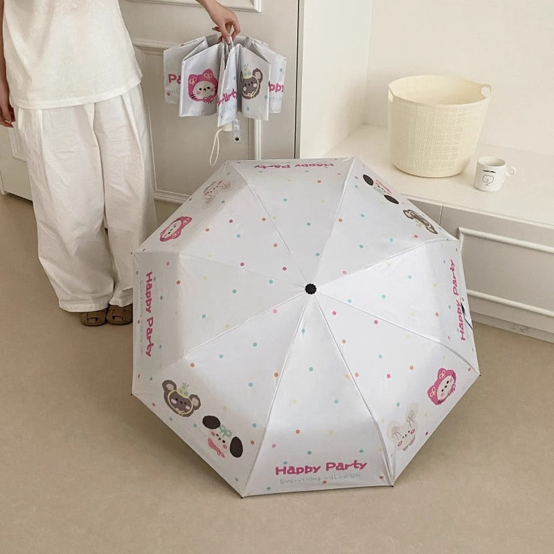 Women's folding umbrella with creative cartoon design Kalsten