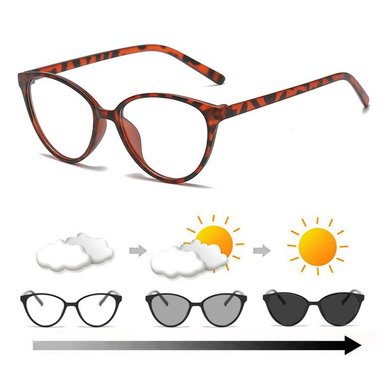 Women's trendy light-sensitive cat-eye glasses Kalsten