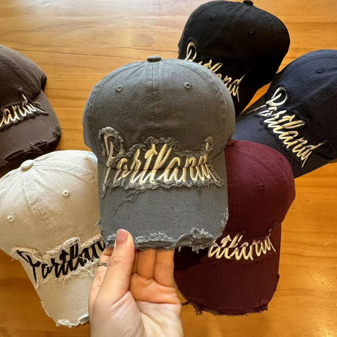 Unisex Distressed Denim Baseball Cap Kalsten