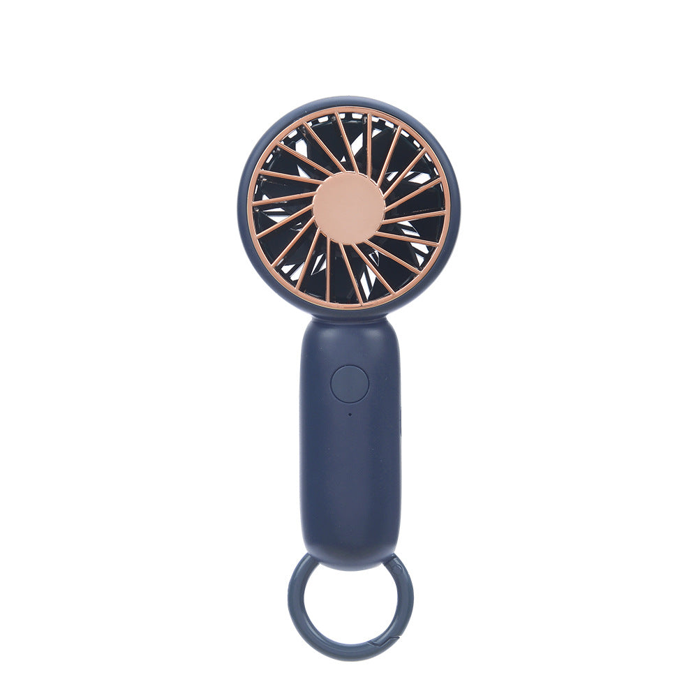Cooling compact rechargeable handheld fan with carabiner loop and whisper-silent motor Kalsten