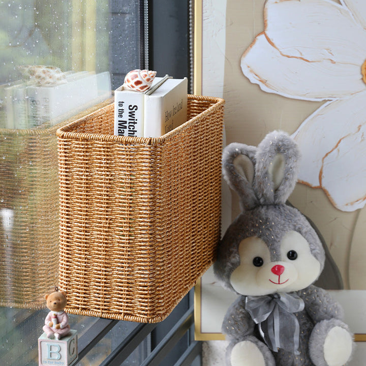 Rectangular Woven Storage Basket with Cut-Out Handles Kalsten