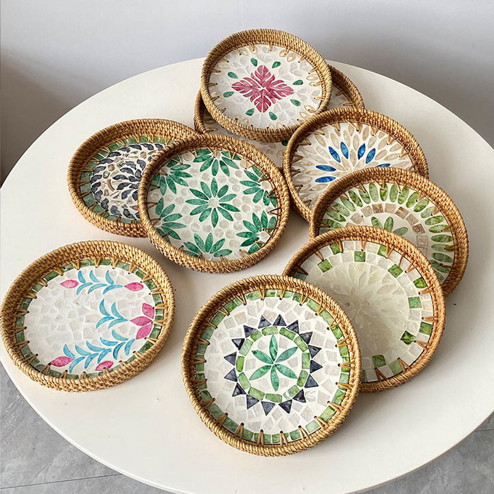 Women's Round Mosaic Serving Platter Kalsten