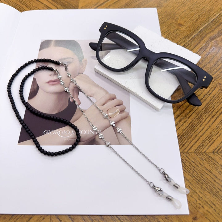 Beaded Eyewear Chain with Silver Accents Kalsten