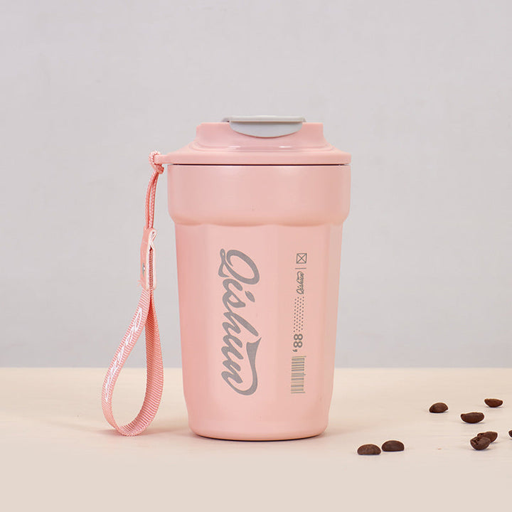 Ladies practical insulated drinking cup with carry strap Kalsten