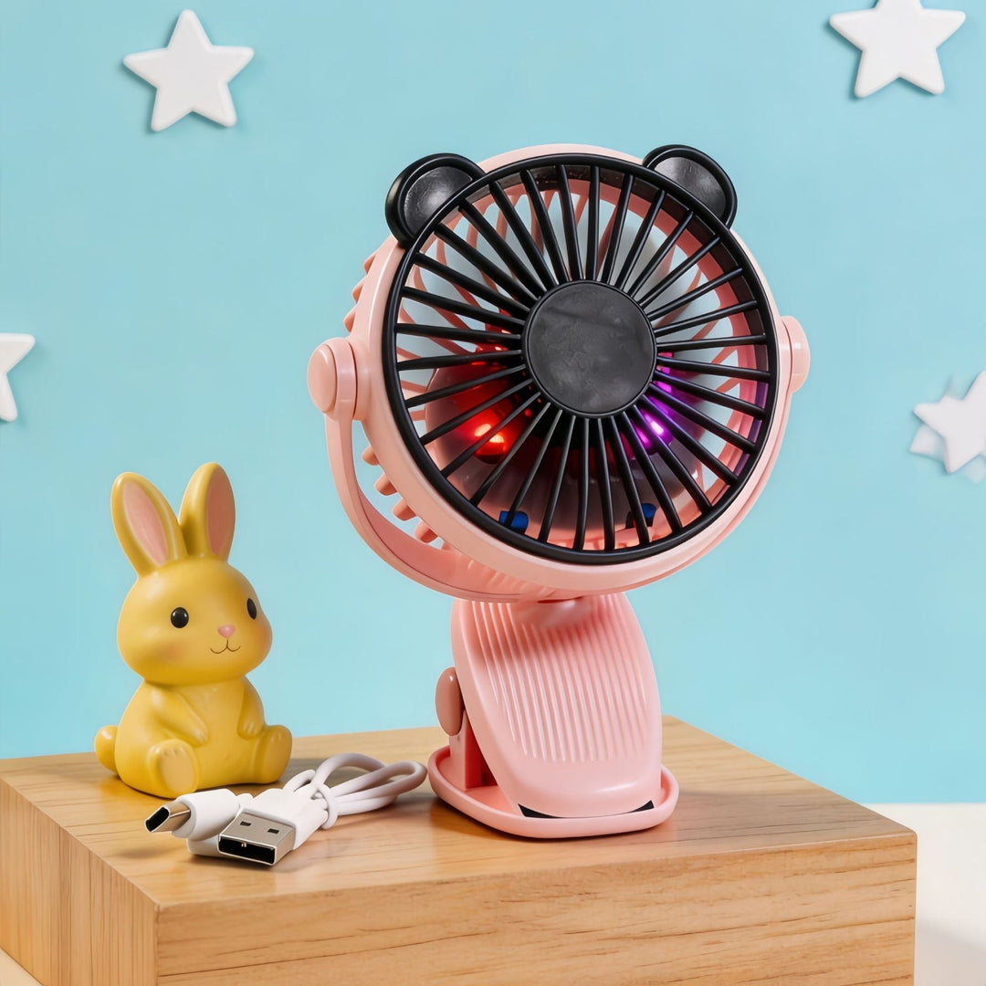 Women Portable Hand Fan with Creative Animal Ears Kalsten