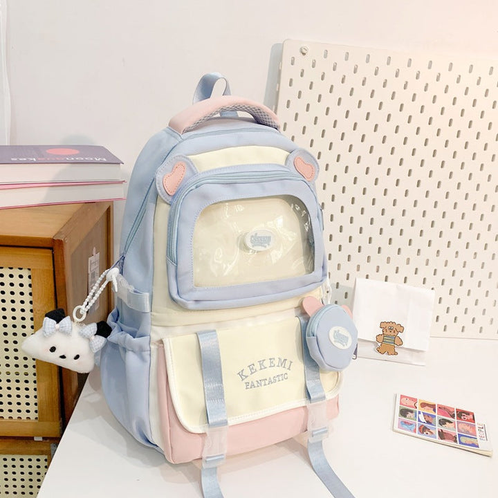 Cute Animal-Themed Multi-Pocket School Backpack