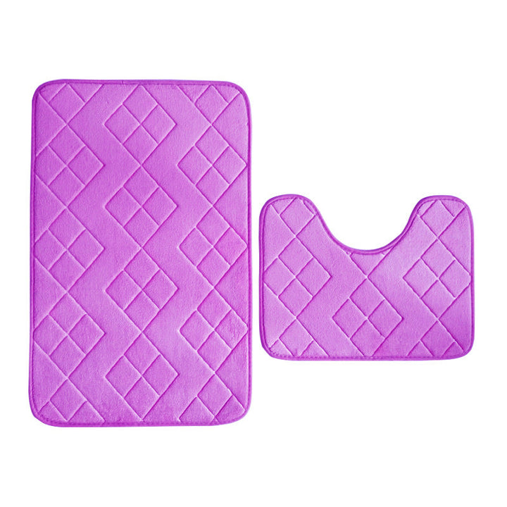 Luxurious Quilted Memory Foam Bath Mat Set Kalsten