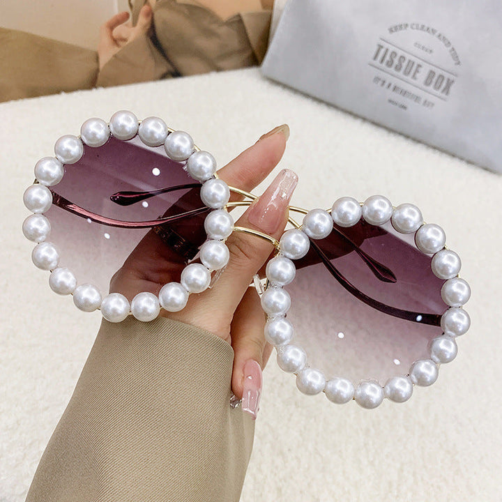 Women's designer sunglasses with pearl-embellished frame Kalsten