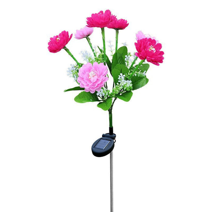 Solar-Powered Lifelike Bloom Garden Stake With Multi-Head LED Cluster And Waterproof Dusk-To-Dawn Sensor Kalsten