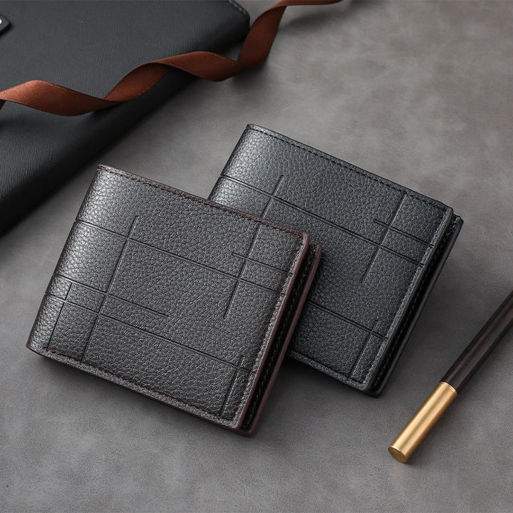 Textured Bi-Fold Leather Wallet Kalsten