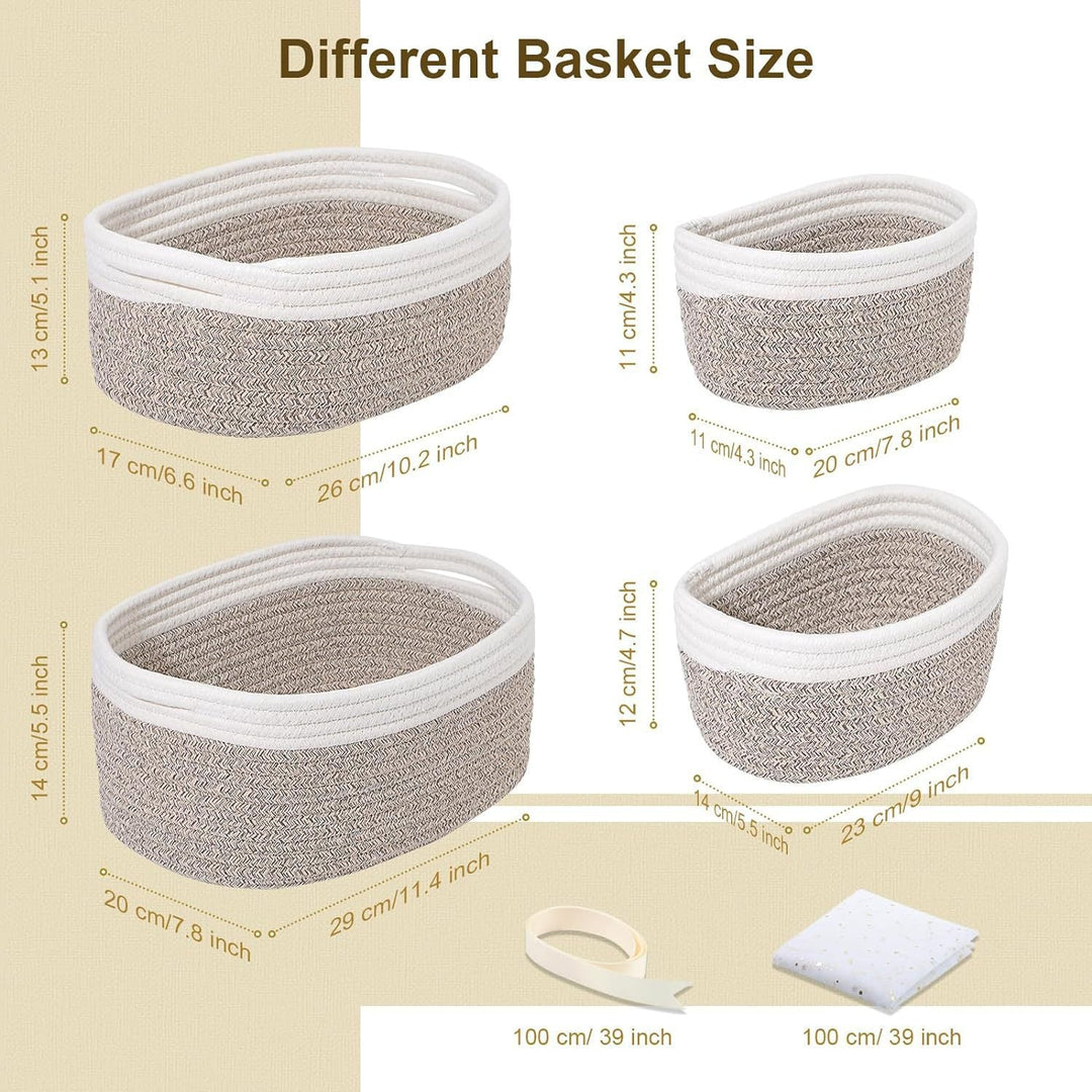 Women's storage basket made of natural cotton material Kalsten