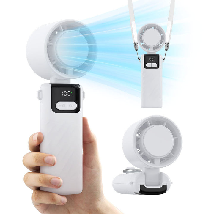 Unisex Digital Display Rechargeable Handheld Cooling Fan Kalsten
