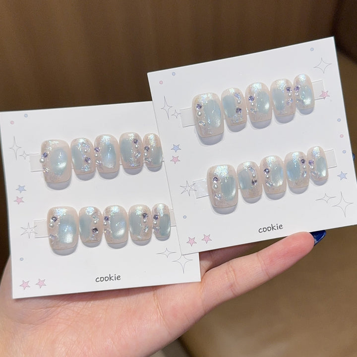 Artificial nails with pearl and glitter decoration Kalsten
