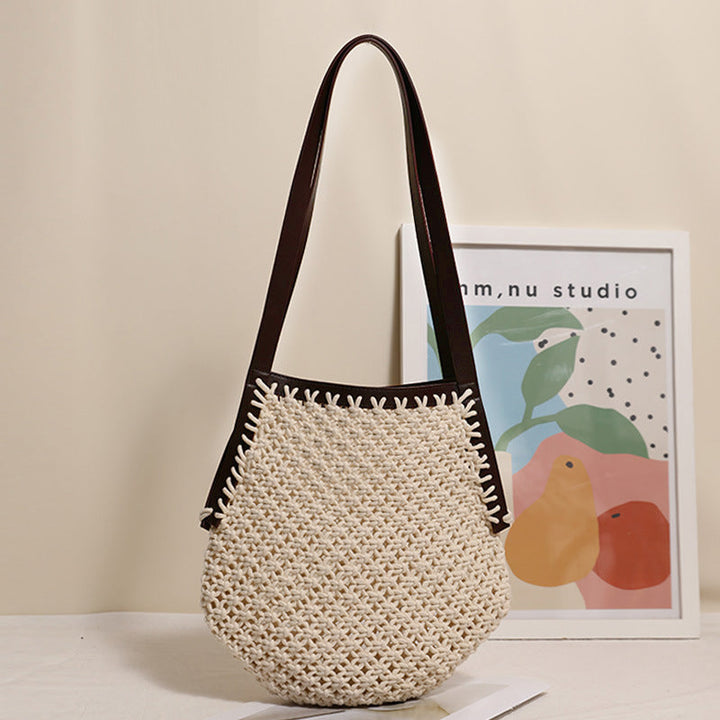 Hand-knotted tote bag with sturdy leather handles Kalsten