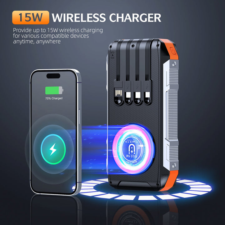 Multifunctional solar power bank with LED light and fast charging function Kalsten